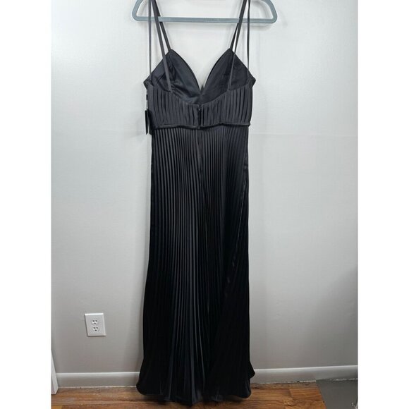 Mac Duggal 26319 Black Pleated Jumpsuit Wide Leg Size 4 NWT - Picture 5 of 5